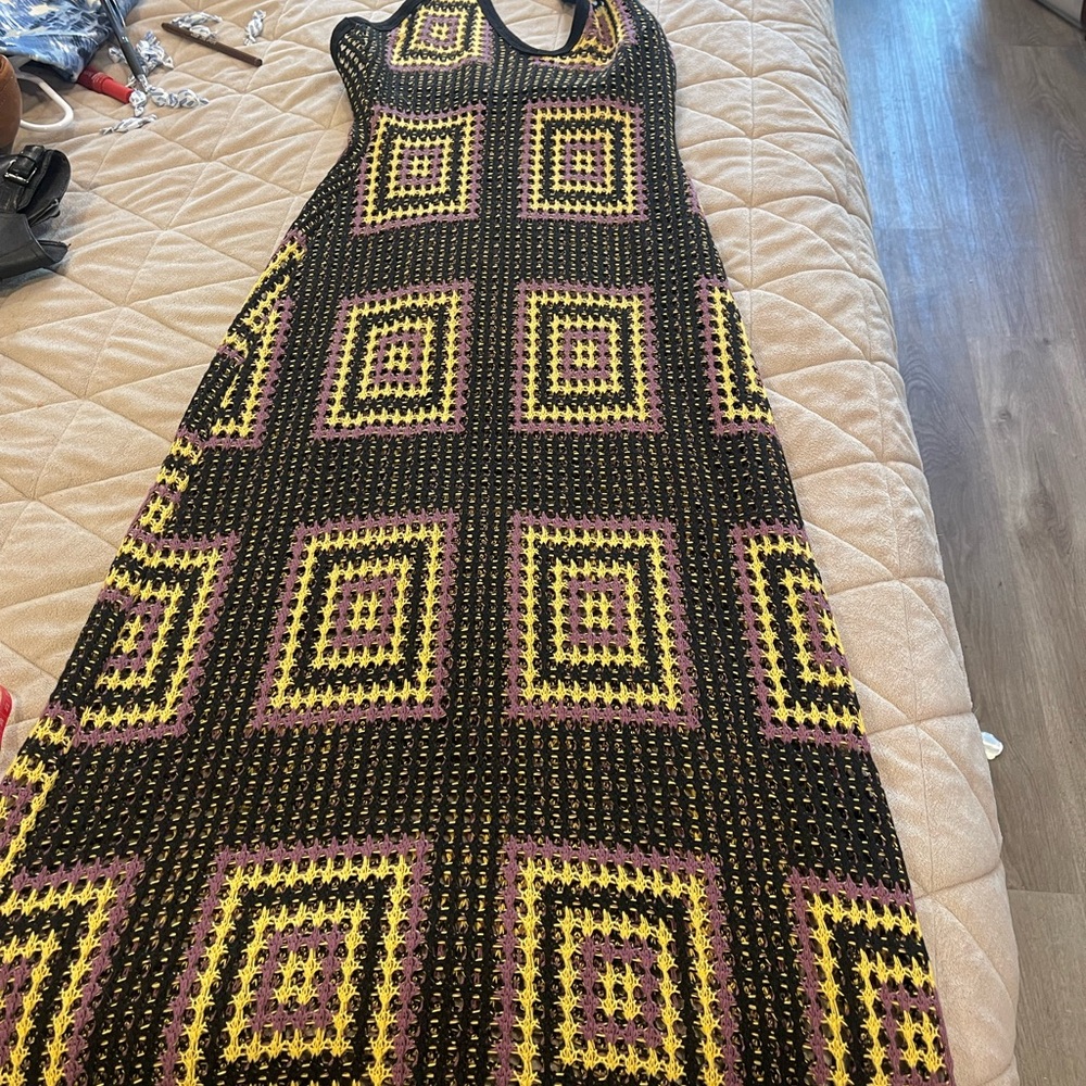 Geometric Patterned Sleeveless Dress